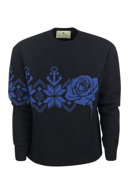 Inlaid Jacquard jumper - VOGUERINI