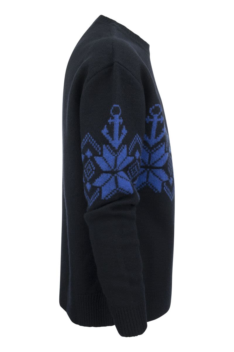 Inlaid Jacquard jumper - VOGUERINI