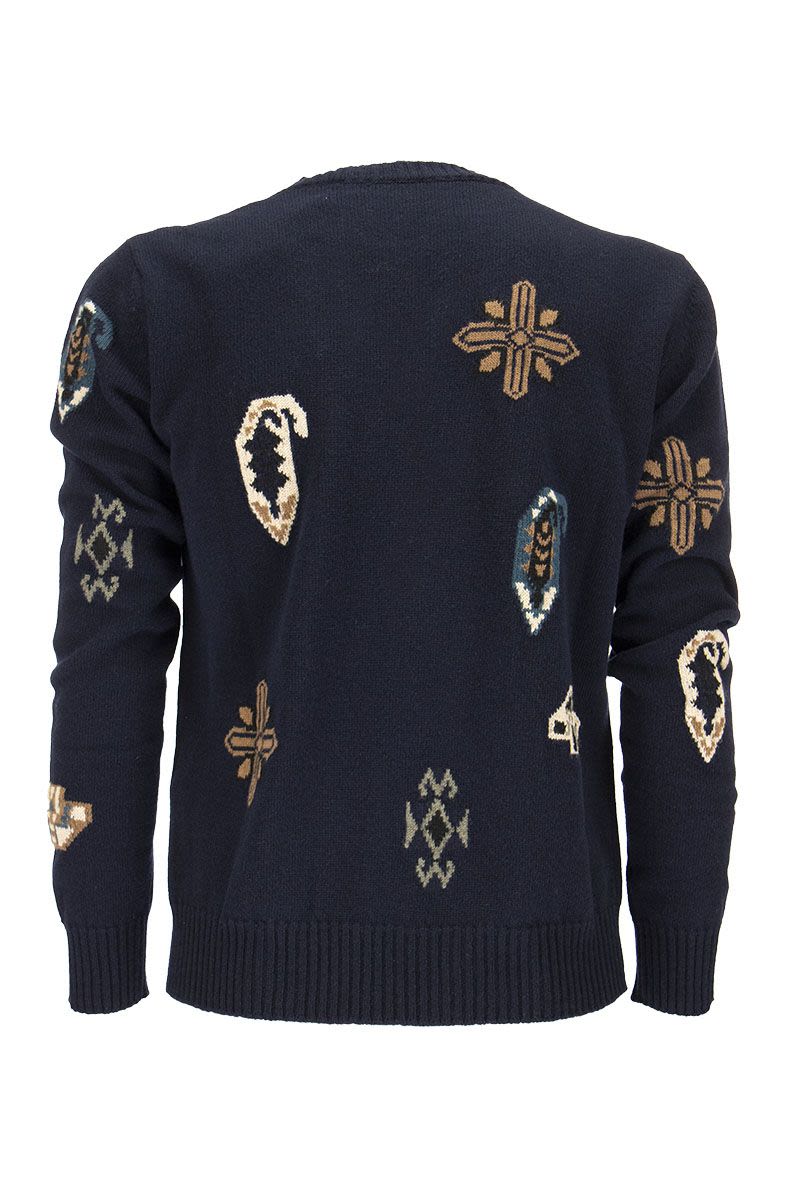 Wool and cotton inlaid jumper - VOGUERINI