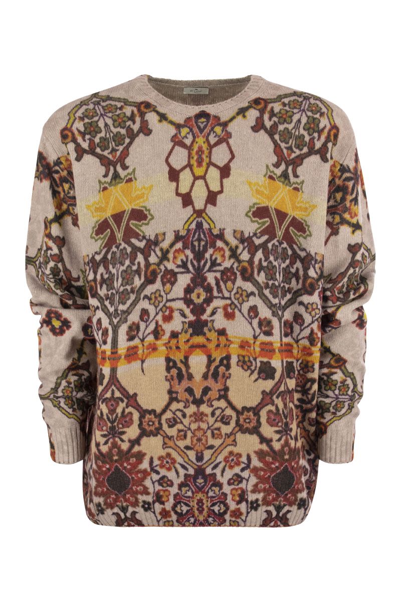 Virgin wool sweater with print - VOGUERINI