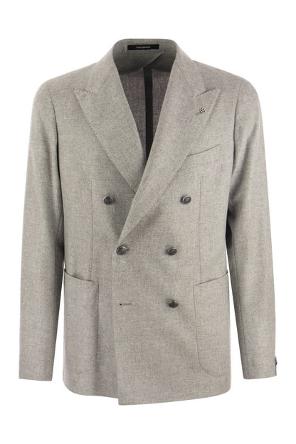 MONTECARLO - Double-breasted wool and cashmere jacket - VOGUERINI