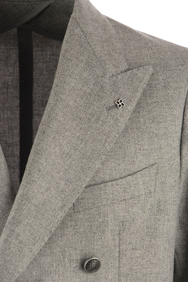 MONTECARLO - Double-breasted wool and cashmere jacket - VOGUERINI