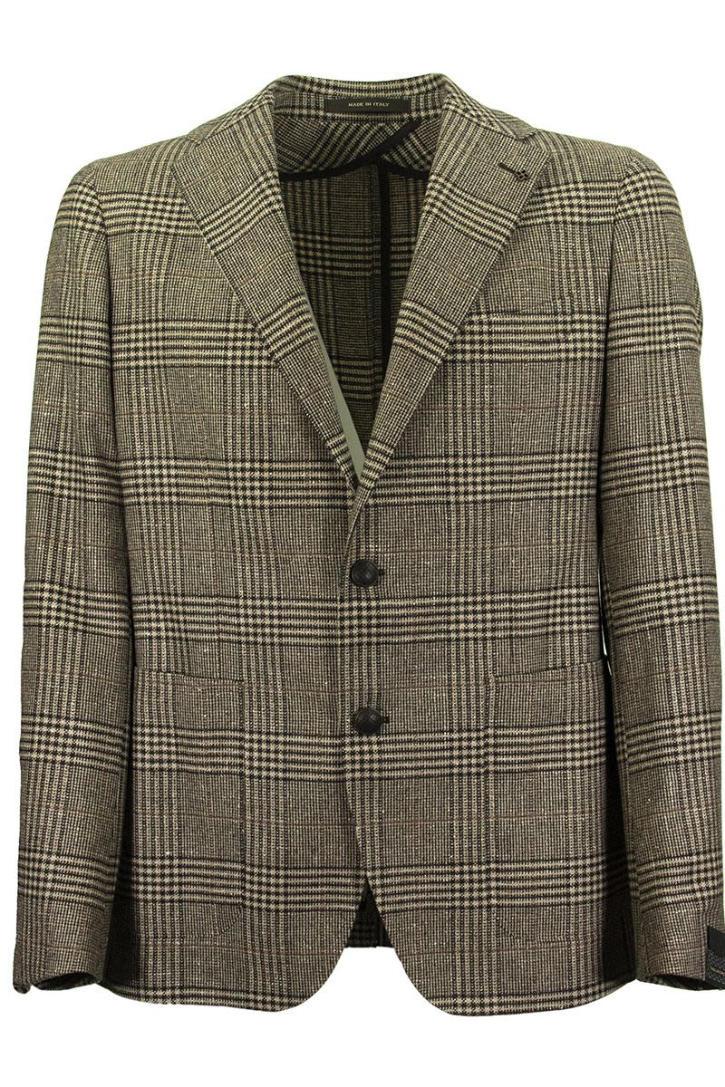 Prince of Wales jacket in wool, silk and cashmere - VOGUERINI