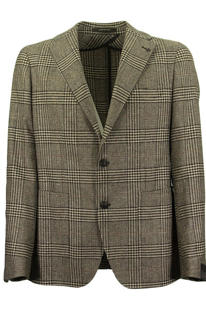 Prince of Wales jacket in wool, silk and cashmere - VOGUERINI