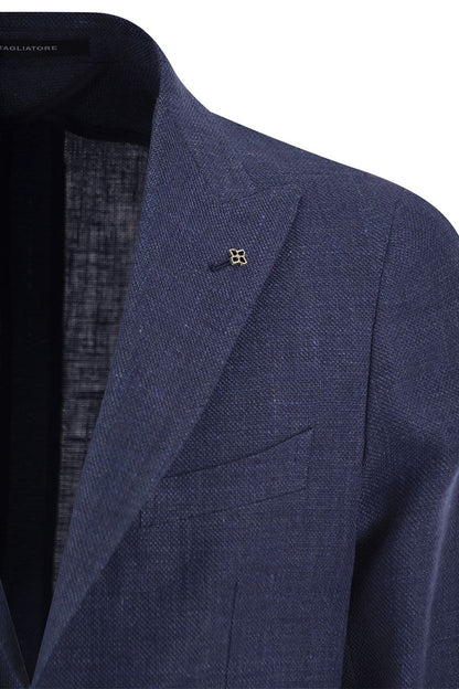 Linen and virgin wool two-button jacket - VOGUERINI