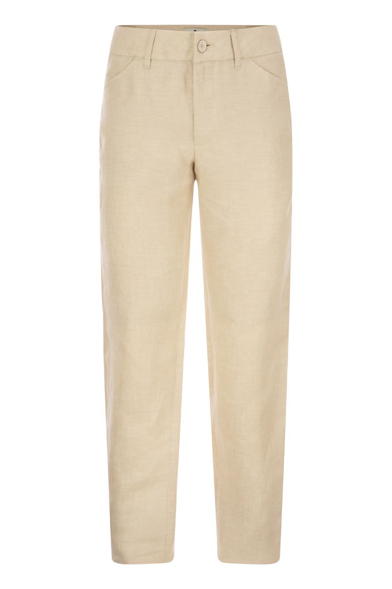 Linen bootcut trousers - VOGUERINI