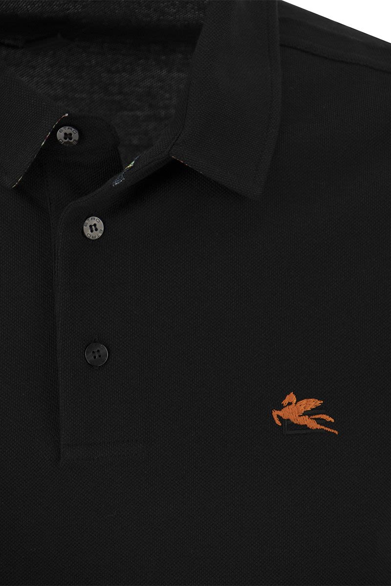 Piqué polo shirt with Pegasus - VOGUERINI