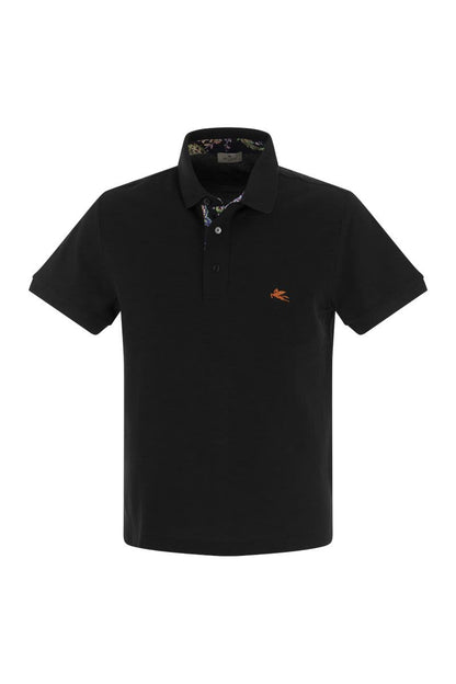 Piqué polo shirt with embroidered Pegasus - VOGUERINI