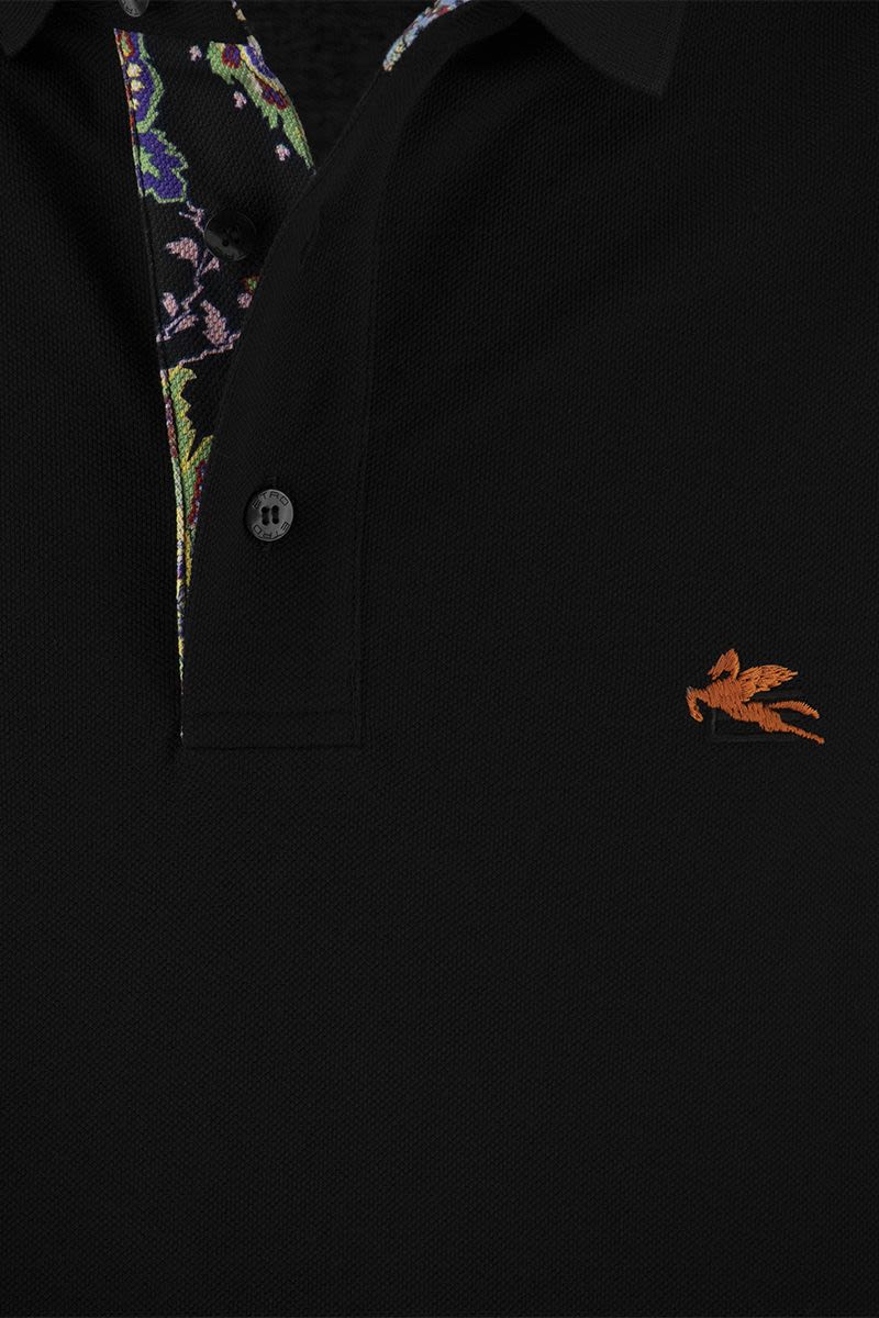 Piqué polo shirt with embroidered Pegasus - VOGUERINI