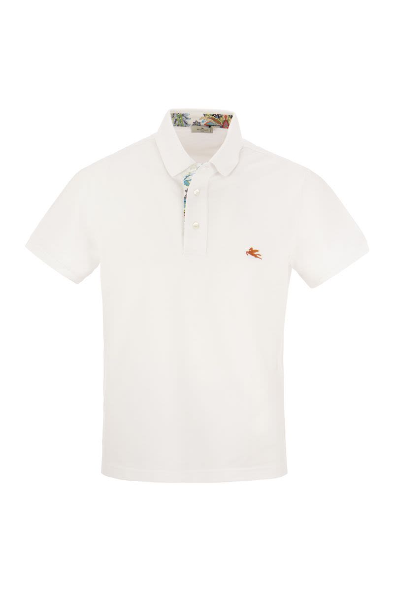 Piqué polo shirt with embroidered Pegasus - VOGUERINI