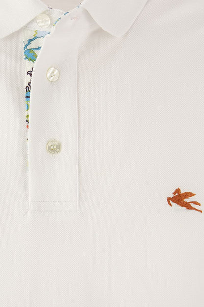 Piqué polo shirt with embroidered Pegasus - VOGUERINI