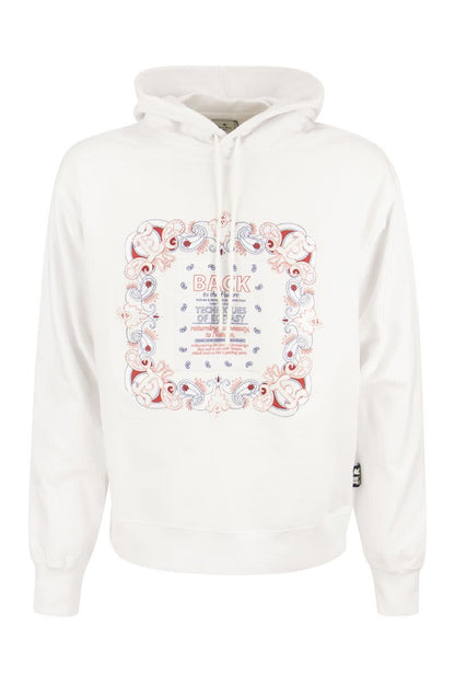 Cotton sweatshirt with Bandana inlay print - VOGUERINI