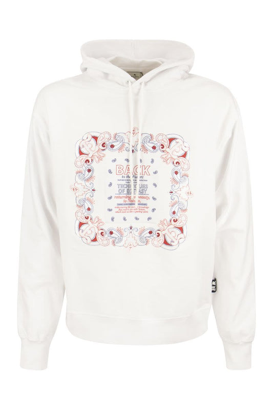 Cotton sweatshirt with Bandana inlay print - VOGUERINI