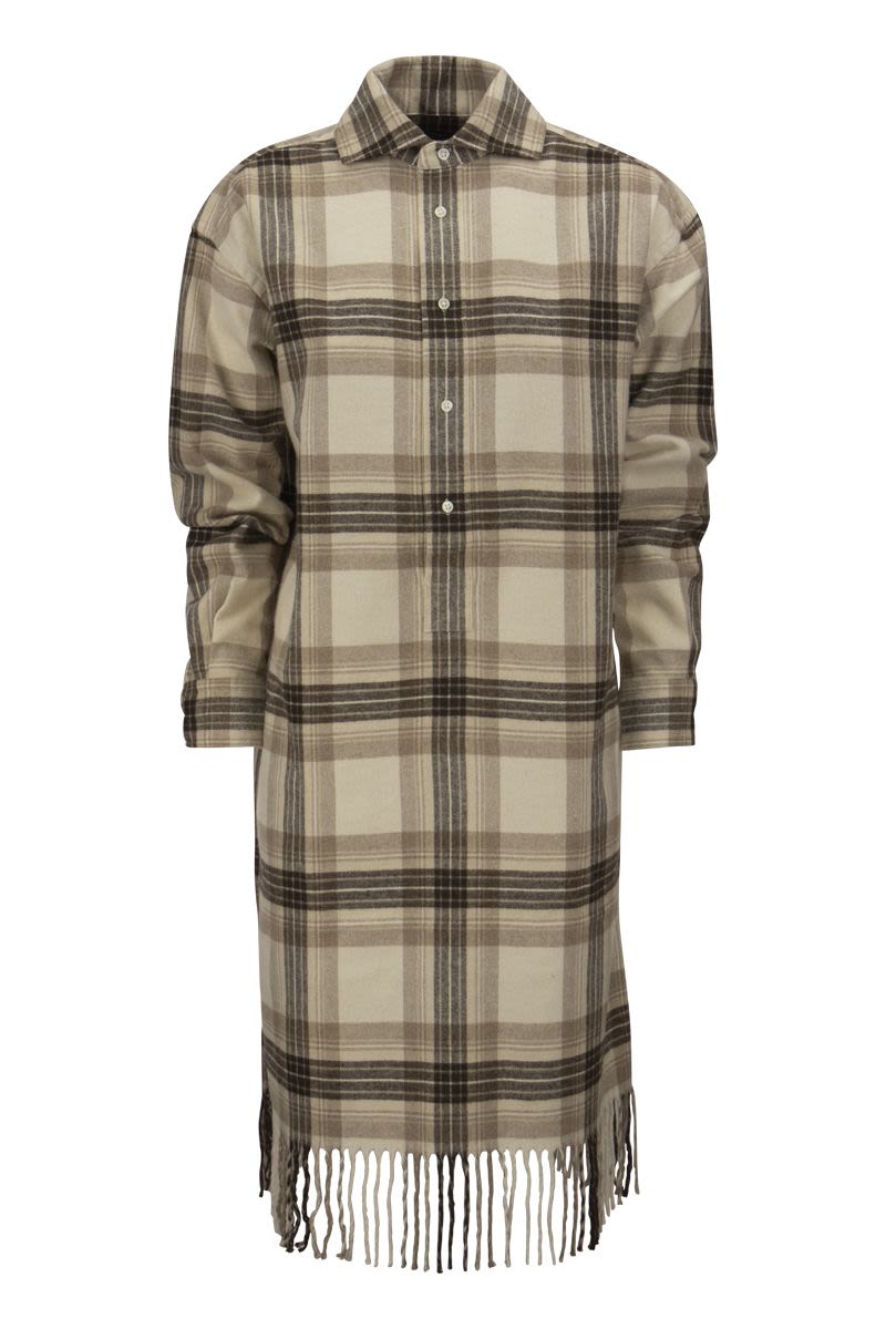 Plaid chemise with fringes - VOGUERINI