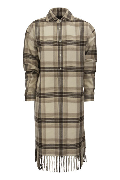 Plaid chemise with fringes - VOGUERINI