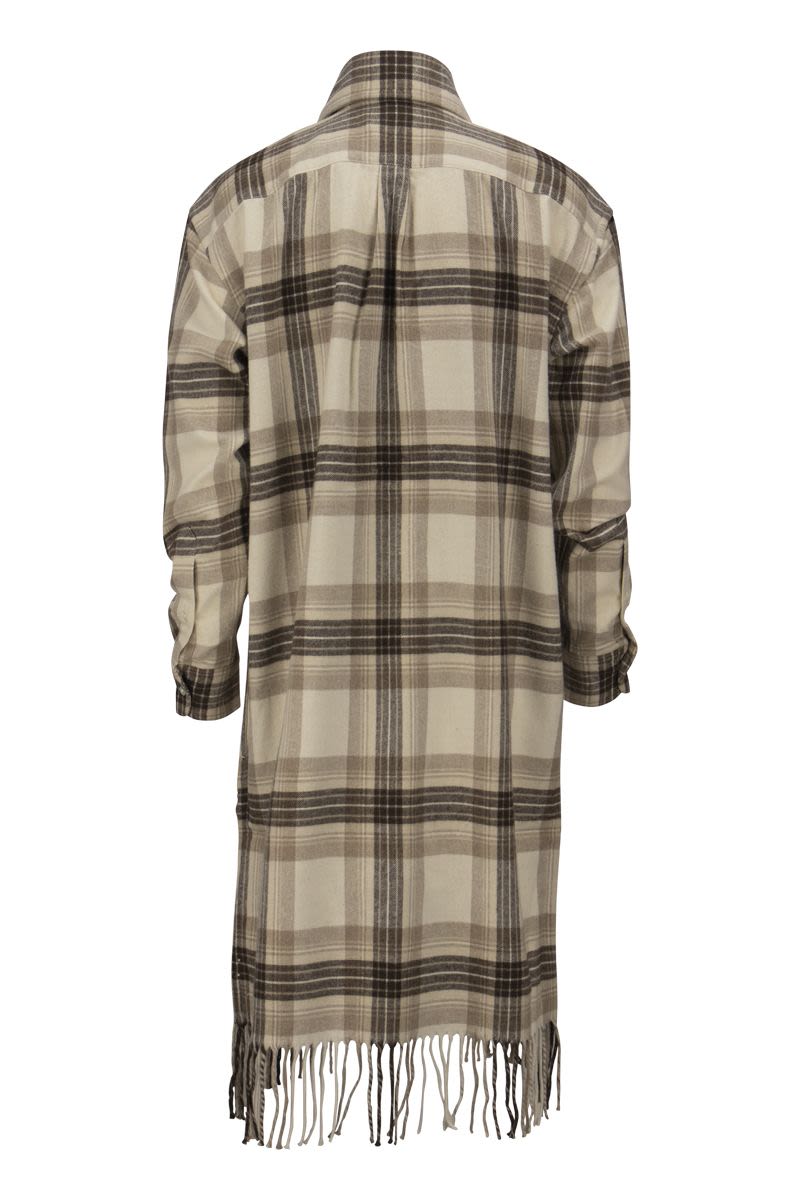 Plaid chemise with fringes - VOGUERINI