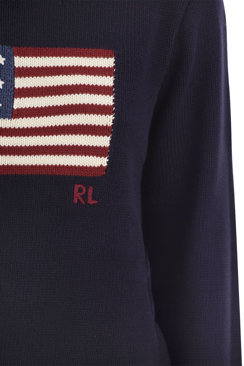 Cotton jersey with flag - VOGUERINI