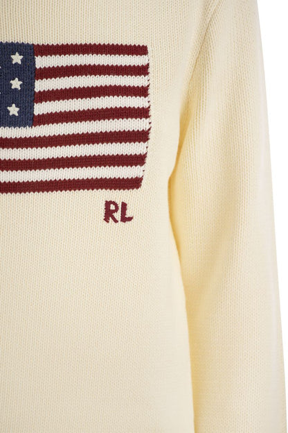 Cotton jersey with flag - VOGUERINI