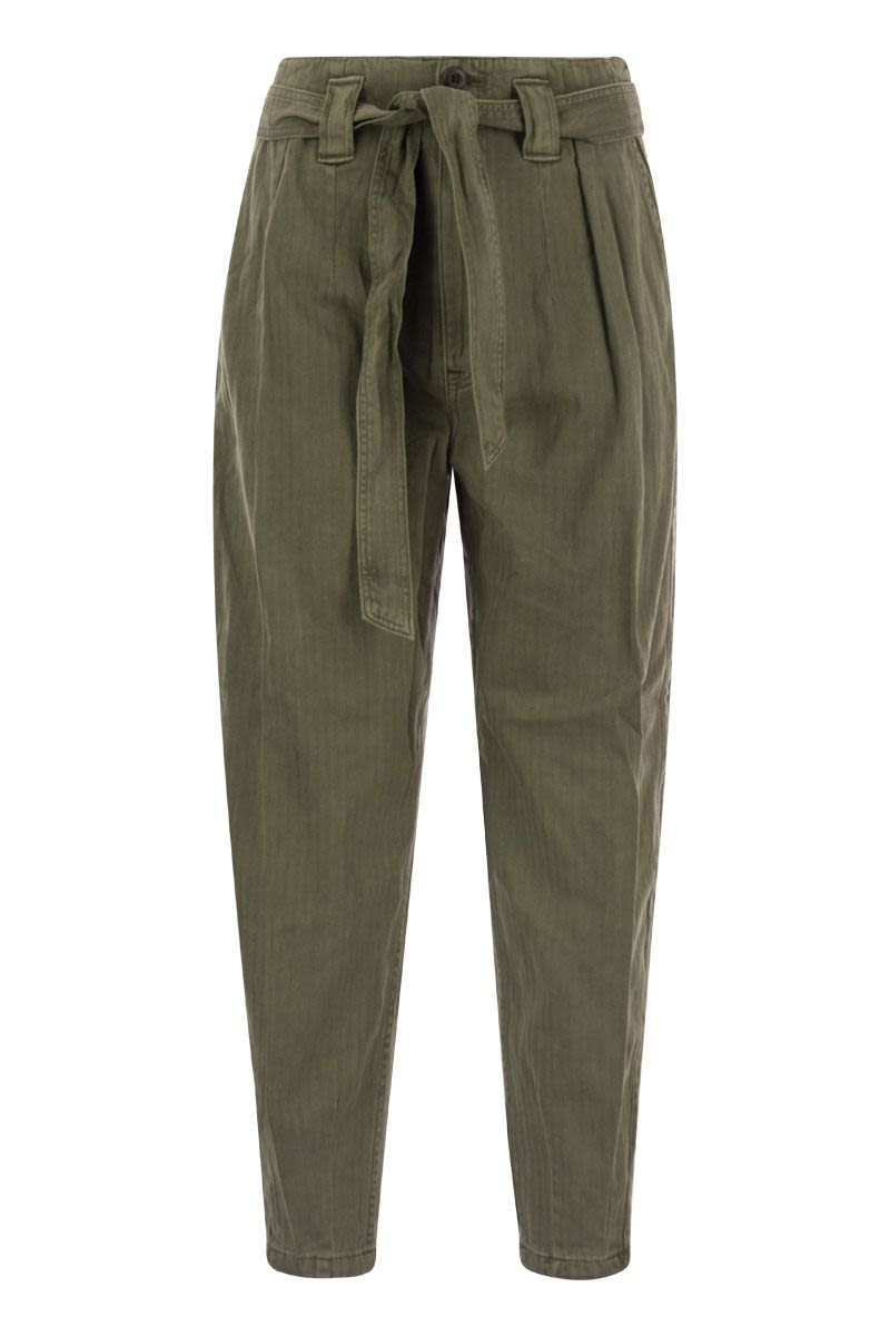 Tapered trousers with belt - VOGUERINI