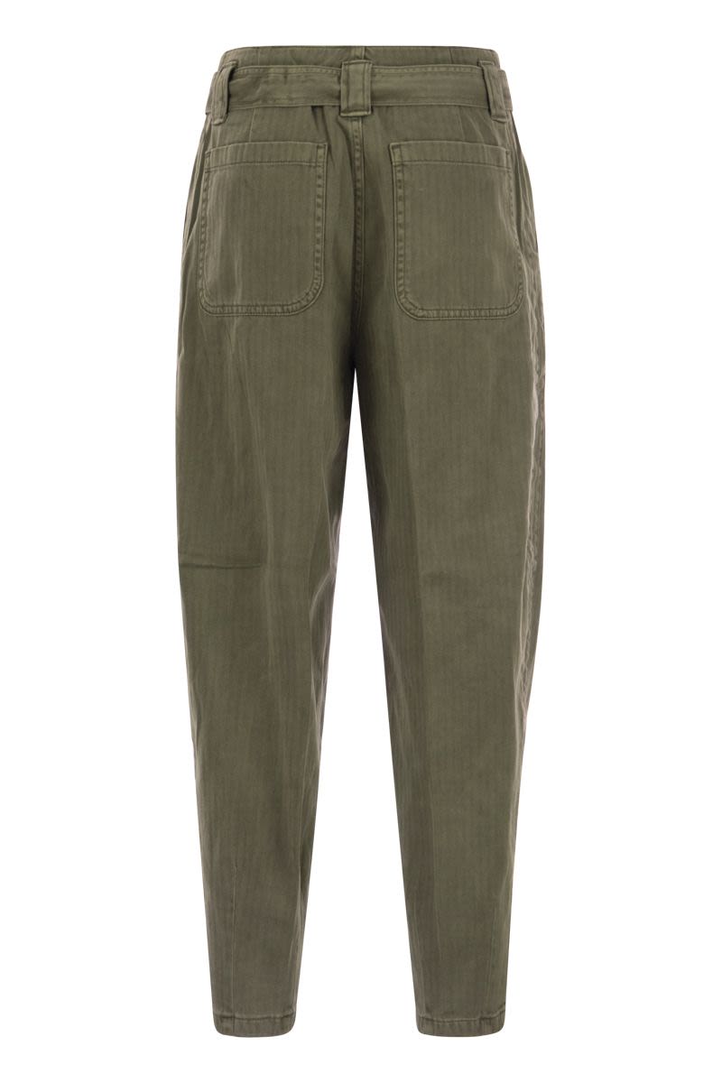 Tapered trousers with belt - VOGUERINI