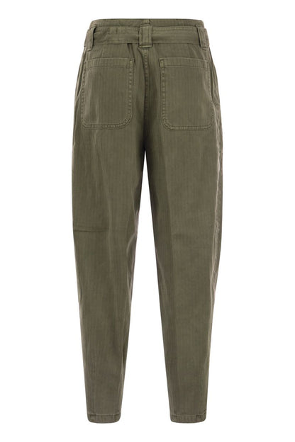 Tapered trousers with belt - VOGUERINI