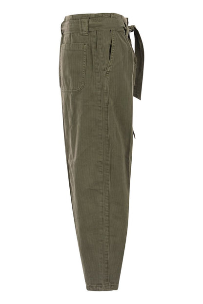 Tapered trousers with belt - VOGUERINI