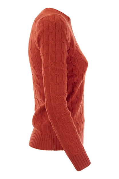 Wool and cashmere cable-knit sweater - VOGUERINI