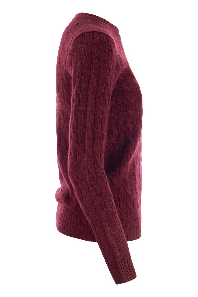 Wool and cashmere cable-knit sweater - VOGUERINI