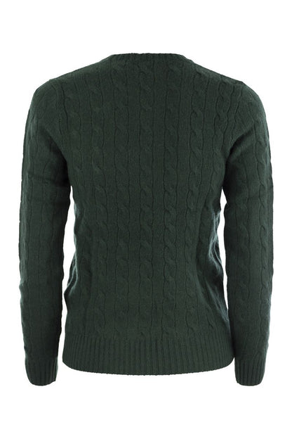 Wool and cashmere cable-knit sweater - VOGUERINI