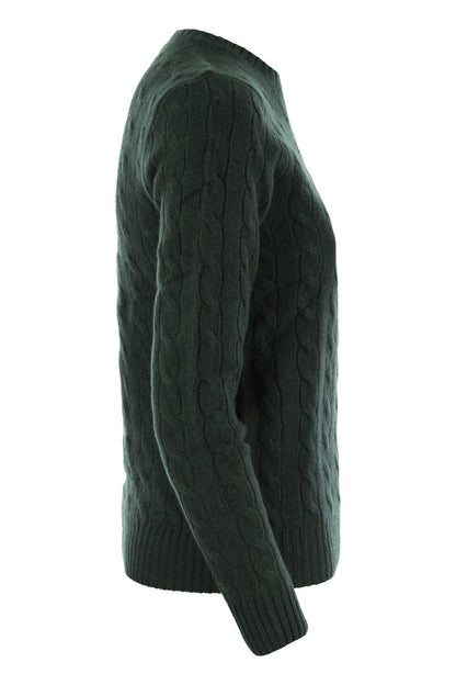 Wool and cashmere cable-knit sweater - VOGUERINI