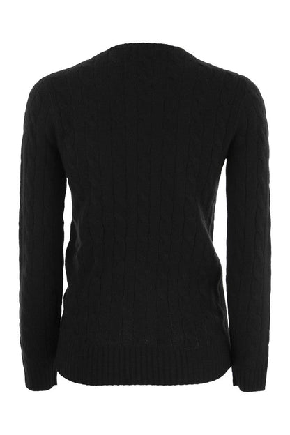 Wool and cashmere cable-knit sweater - VOGUERINI