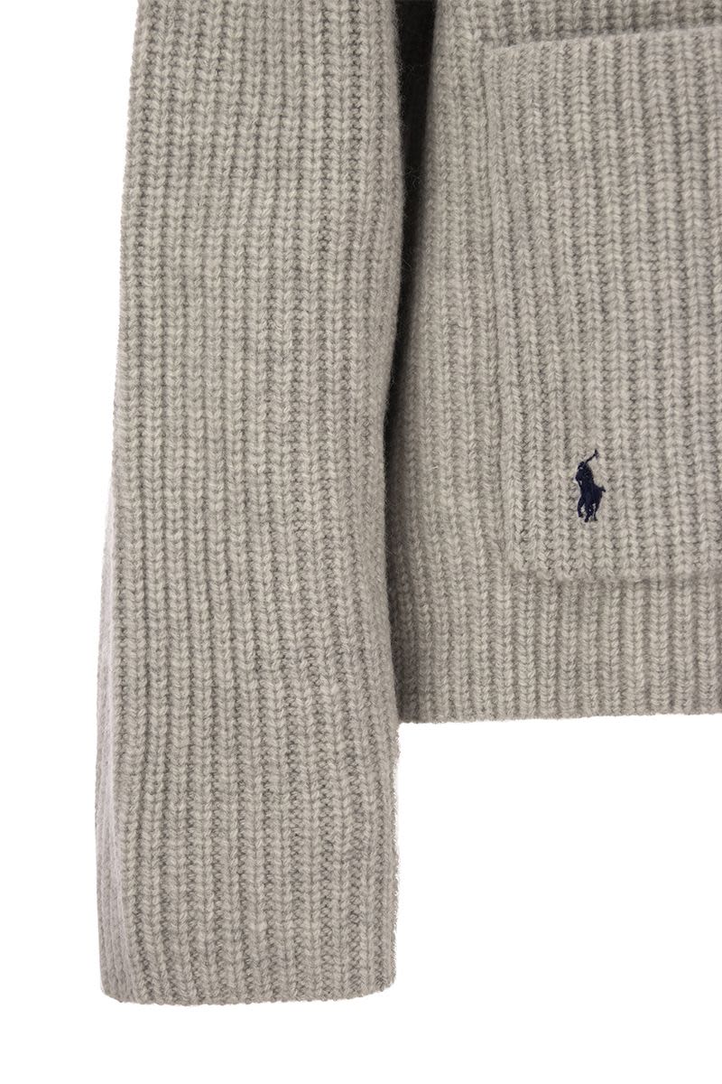 Ribbed wool and cashmere cardigan - VOGUERINI