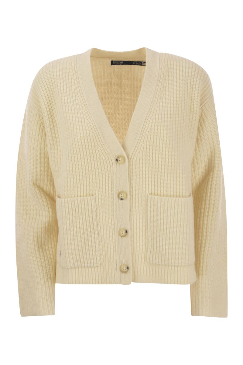 Ribbed wool and cashmere cardigan - VOGUERINI