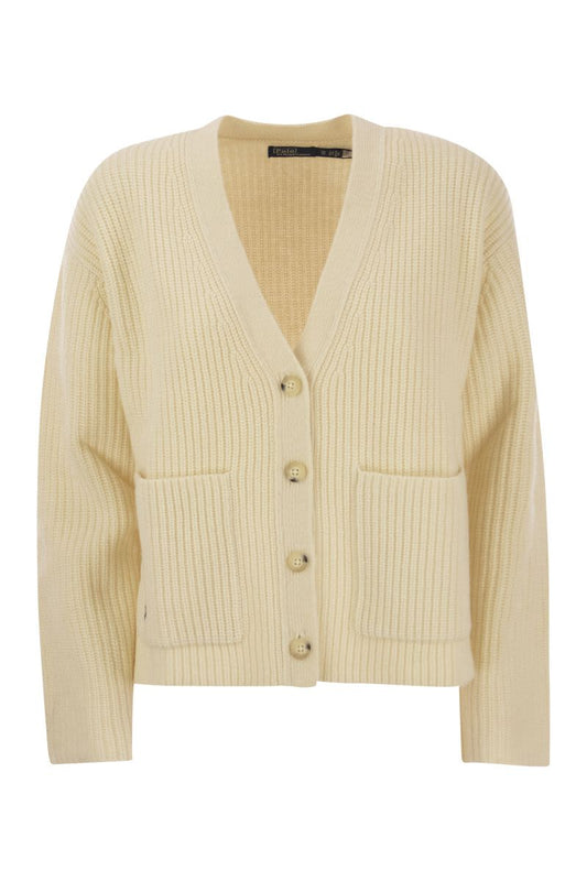 Ribbed wool and cashmere cardigan - VOGUERINI