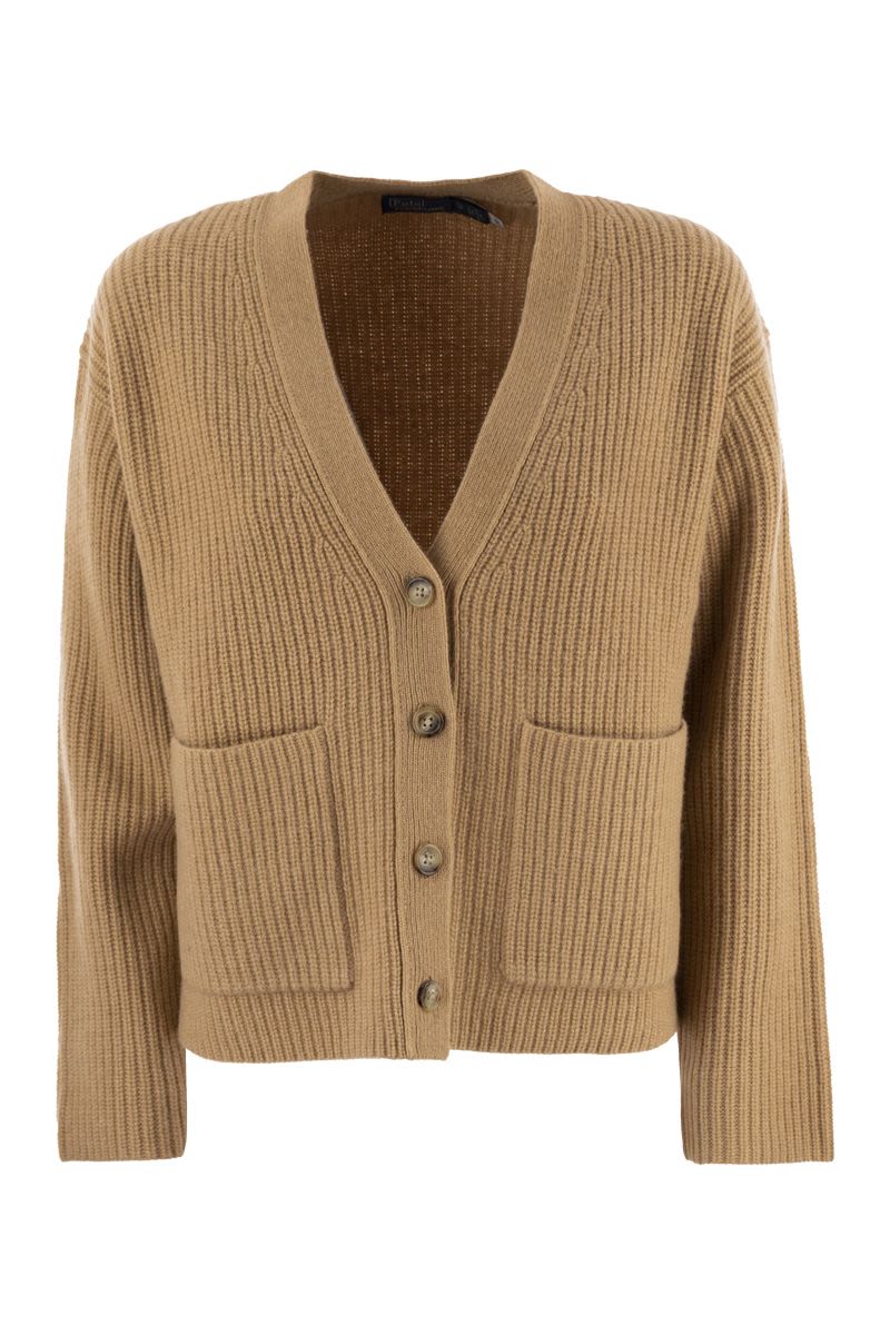 Ribbed wool and cashmere cardigan - VOGUERINI