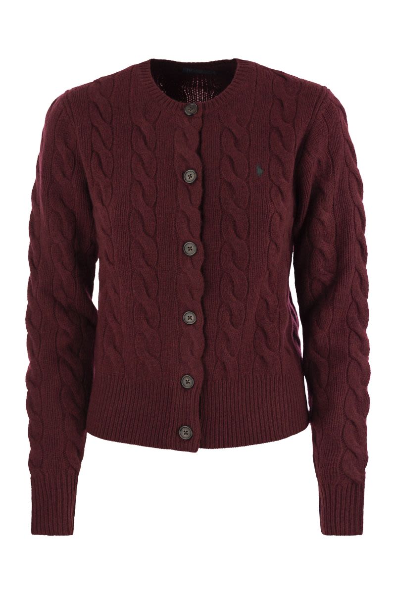 Wool and cashmere cable cardigan - VOGUERINI