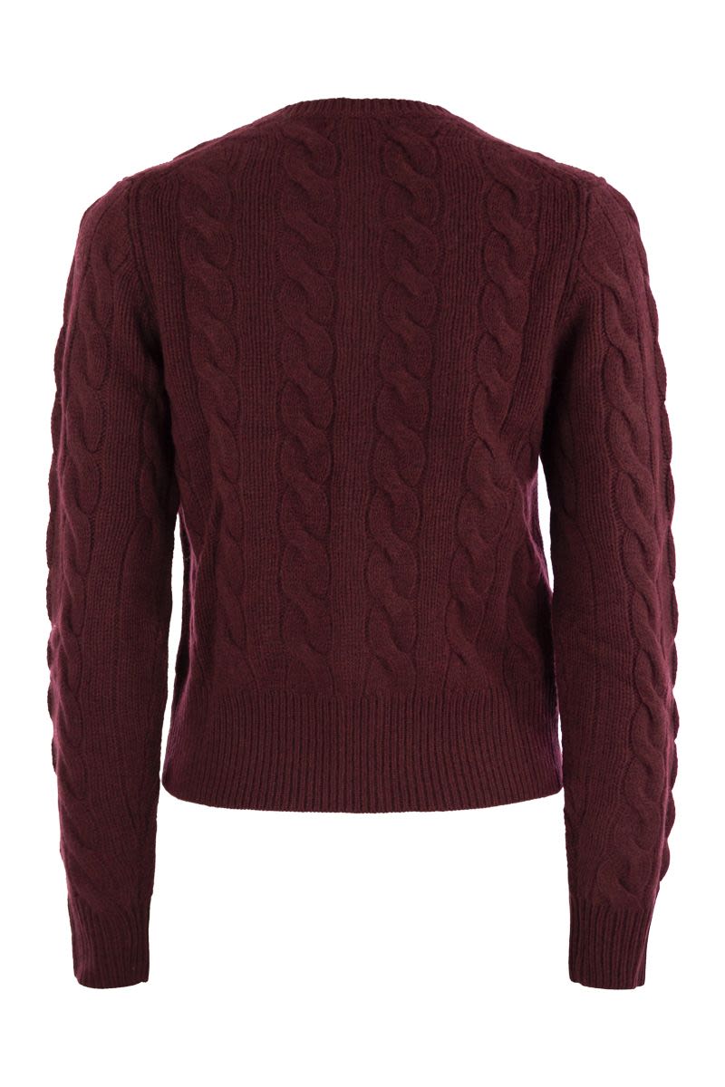 Wool and cashmere cable cardigan - VOGUERINI