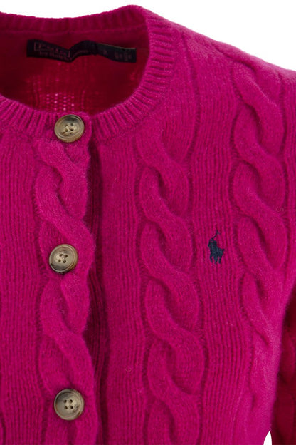 Wool and cashmere cable cardigan - VOGUERINI