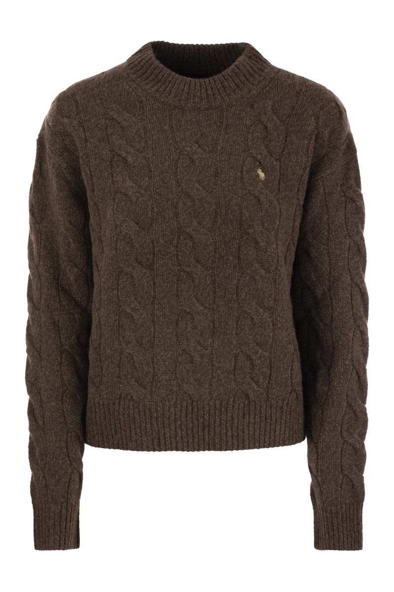 Cable Wool-Cashmere Mockneck Jumper - VOGUERINI