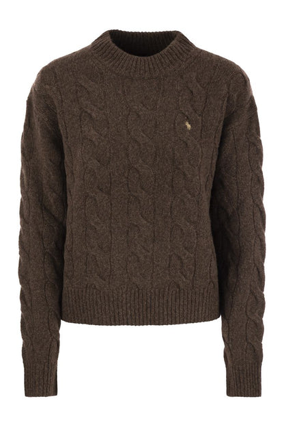 Cable Wool-Cashmere Mockneck Jumper - VOGUERINI