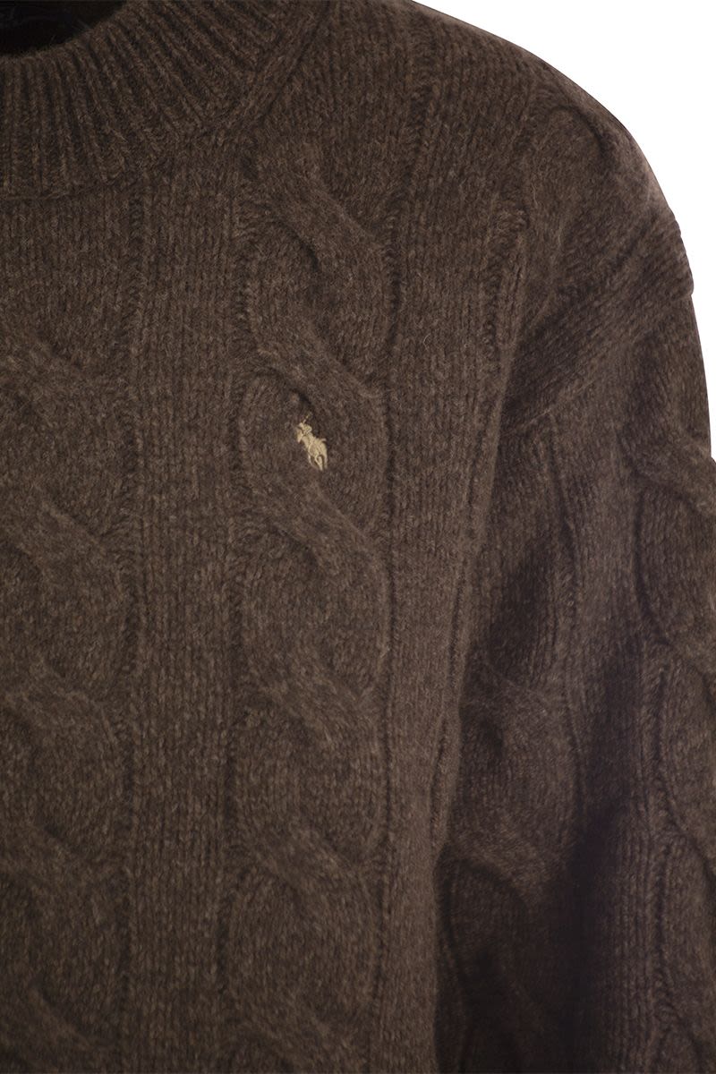 Cable Wool-Cashmere Mockneck Jumper - VOGUERINI