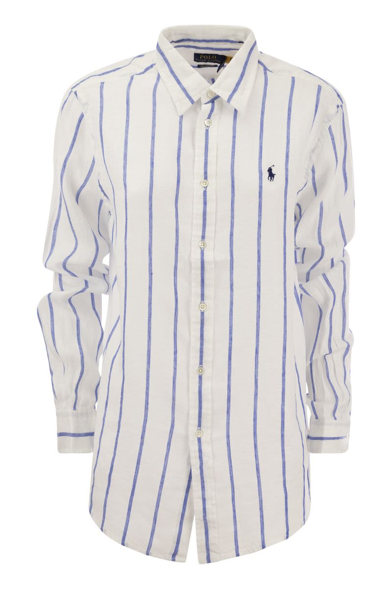 Relaxed-Fit Linen Striped Shirt - VOGUERINI