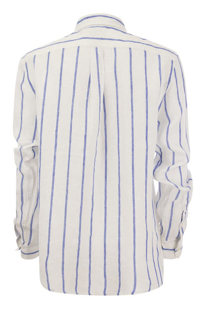 Relaxed-Fit Linen Striped Shirt - VOGUERINI