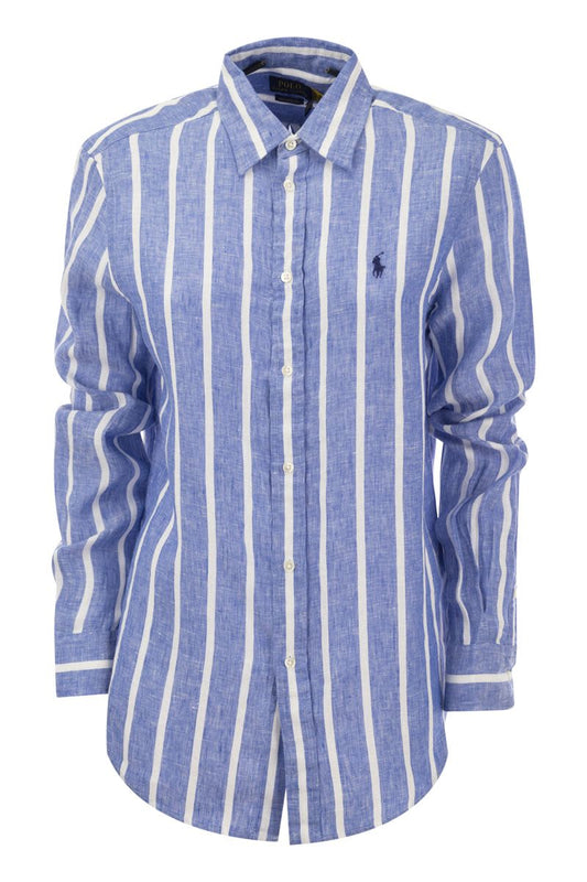 Relaxed-Fit Linen Striped Shirt - VOGUERINI