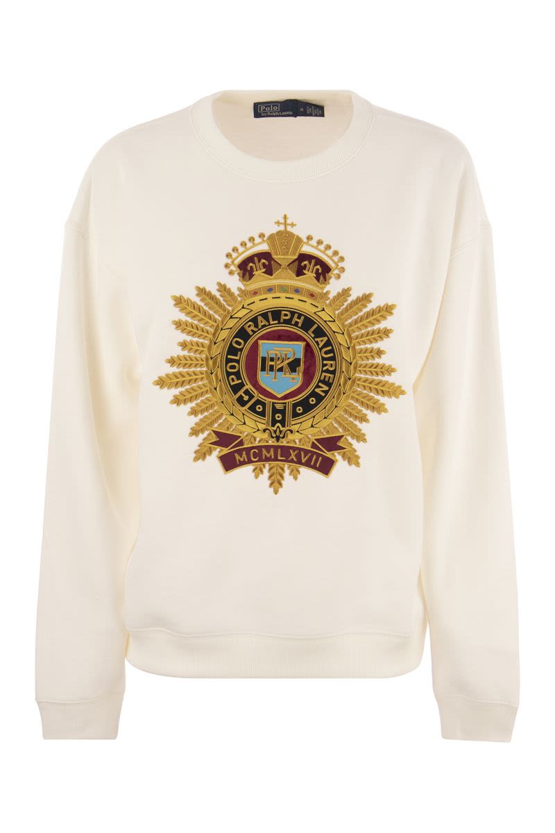 Sweatshirt with embroidered crest - VOGUERINI