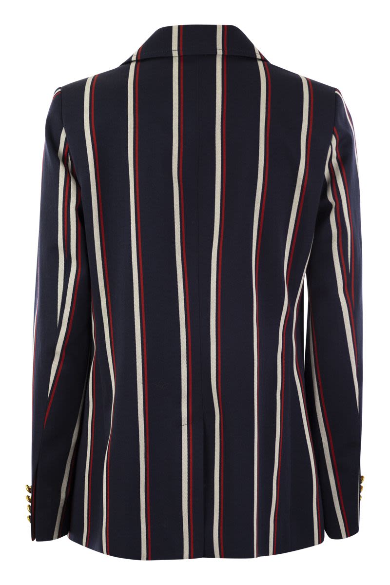 Striped blazer with crest