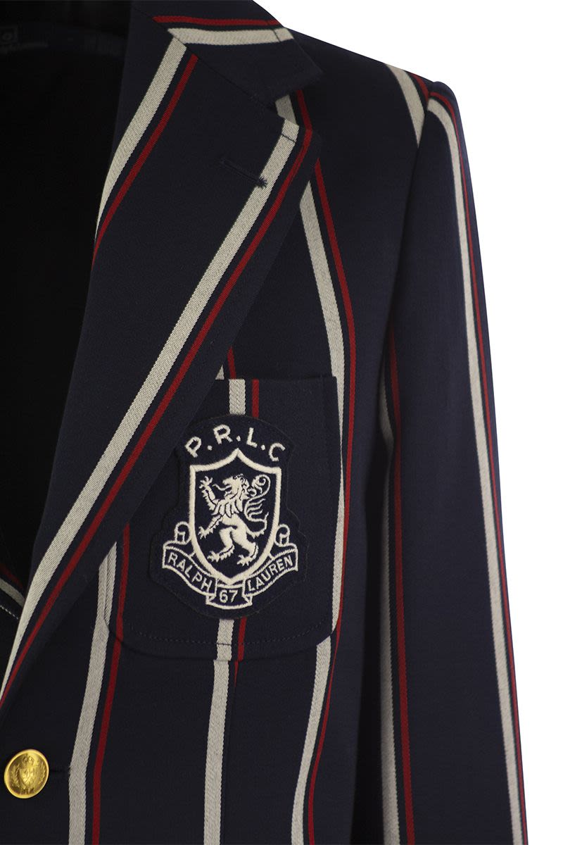 Striped blazer with crest