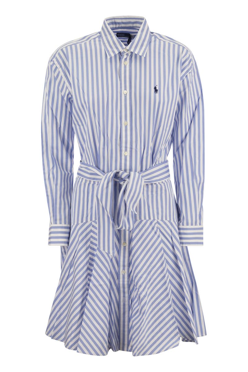 Paneled striped cotton chemisier - VOGUERINI