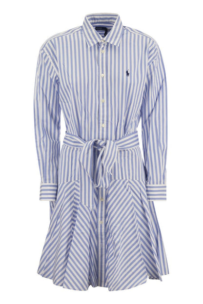 Paneled striped cotton chemisier - VOGUERINI