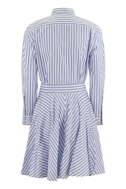 Paneled striped cotton chemisier - VOGUERINI